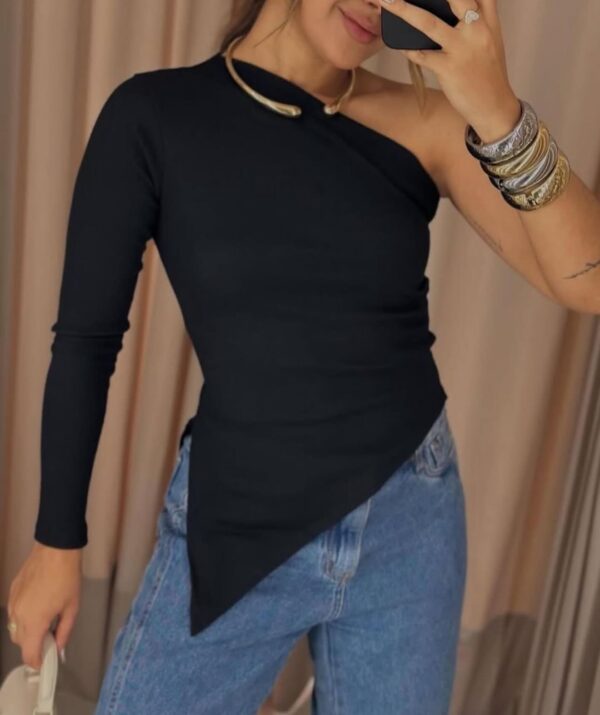 BLUSA ASSIMÉTRICA - POLIAMIDA - CORES DIVERSAS - Imagem 2