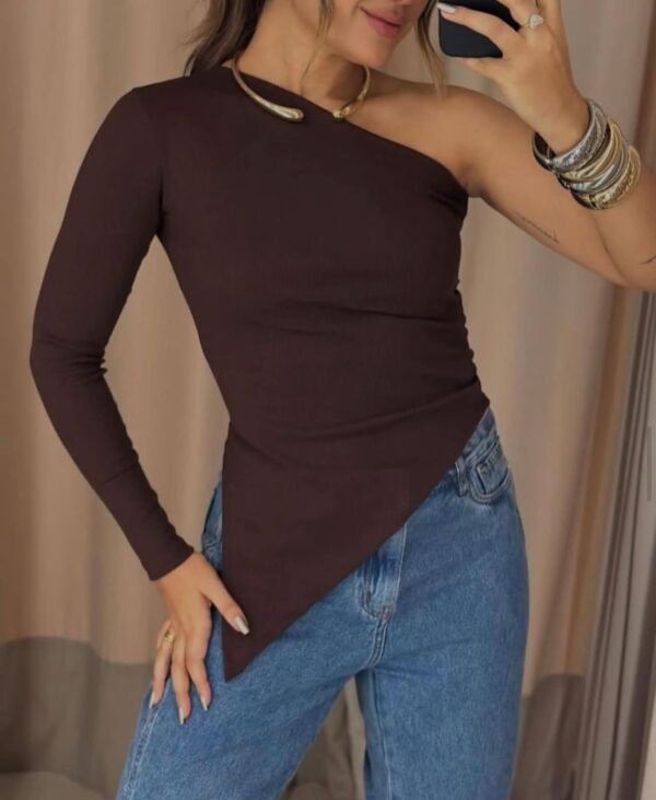 BLUSA ASSIMÉTRICA - POLIAMIDA - CORES DIVERSAS - Imagem 3