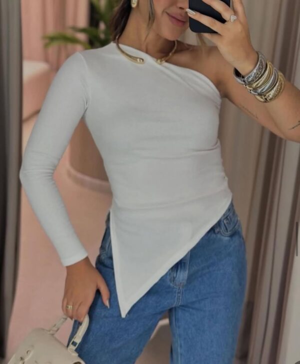 BLUSA ASSIMÉTRICA - POLIAMIDA - CORES DIVERSAS